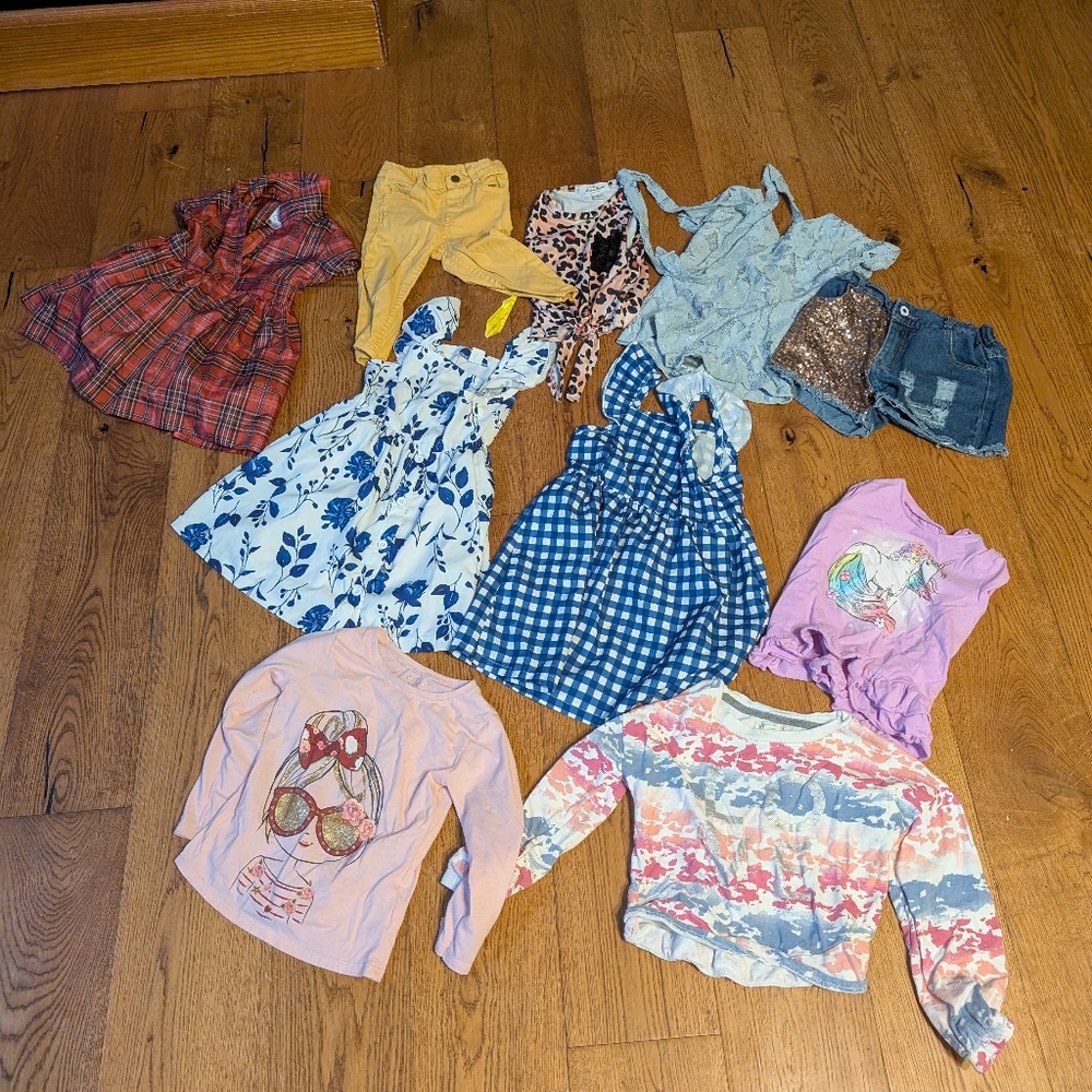 Baby Toddler Clothing Bundle Lot Of Various Sizes Little Girl Dress Shirt Pant